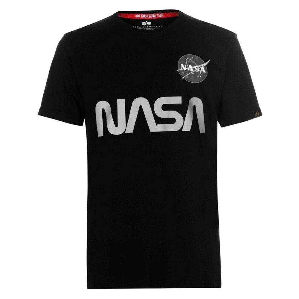 Alpha Industries Mens NASA Reflective T-Shirt / Black
